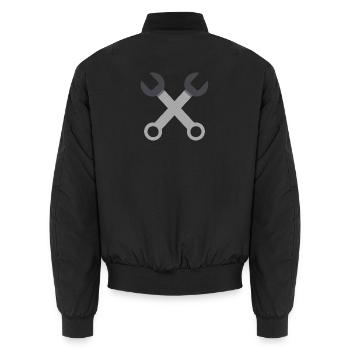 Querschlüssel - Unisex Bomberjacke - Schwarz - Hinten - AI Model Male 185 light (185cm)