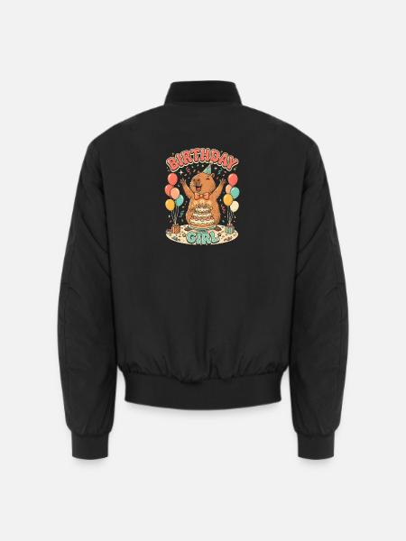 Capybara Birthday Girl Geburtstag Mädchenparty - Unisex Bomberjacke - Schwarz