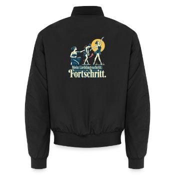 Tanzlehrer Spruch Fortschritt Tanzunterricht - Unisex Bomberjacke - Schwarz - Hinten - AI Model Male 185 light (185cm)