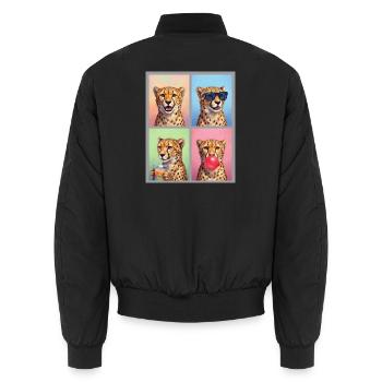 Geparde Gepard - Unisex Bomberjacke - Schwarz - Hinten - AI Model Male 185 light (185cm)