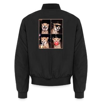Geparde Gepard - Unisex Bomberjacke - Schwarz - Hinten - AI Model Male 185 light (185cm)