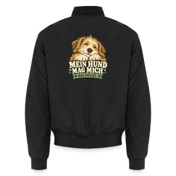 Mein Hund Mag Mich – Das Reicht - Unisex Bomberjacke - Schwarz - Hinten - AI Model Male 185 light (185cm)