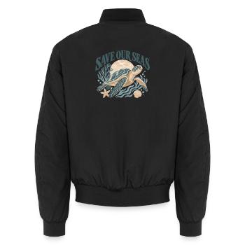 Save Our Seas Sea Turtle - Unisex Bomberjacke - Schwarz - Hinten - AI Model Male 185 light (185cm)
