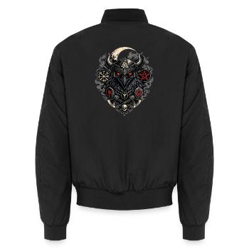 Nordraben Runen und Raven - Unisex Bomberjacke - Schwarz - Hinten - AI Model Male 185 light (185cm)
