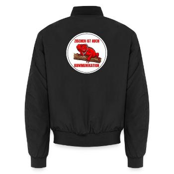Reptilienarzt Leguan Motiv Zischen Kommunikation - Unisex Bomberjacke - Schwarz - Hinten - AI Model Male 185 light (185cm)