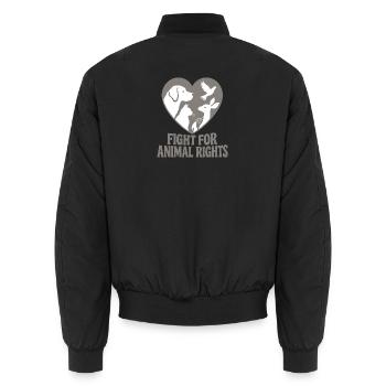Fight For Animal Rights - Unisex Bomberjacke - Schwarz - Hinten - AI Model Male 185 light (185cm)