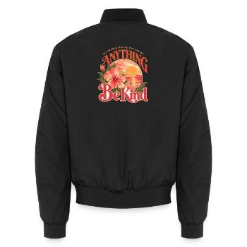 In A World Be Kind Tropical - Unisex Bomberjacke - Schwarz - Hinten - AI Model Male 185 light (185cm)