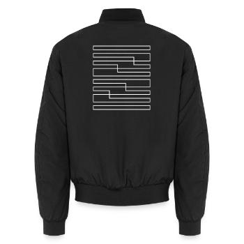 Geometrie der linearen Linien - Unisex Bomberjacke - Schwarz - Hinten - AI Model Male 185 light (185cm)