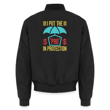 Insurance Agent Pro In Protection Funny Insurance - Unisex Bomberjacke - Schwarz - Hinten - AI Model Male 185 light (185cm)