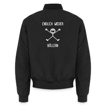 Endlich wieder böllern Pyrotechniker Feuerwerk - Unisex Bomberjacke - Schwarz - Hinten - AI Model Male 185 light (185cm)