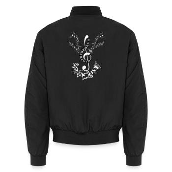 Musiknoten Musik Musiker Notenschlüssel Noten - Unisex Bomberjacke - Schwarz - Hinten - AI Model Male 185 light (185cm)