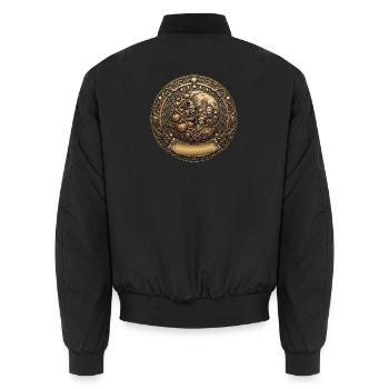 Halloween: Hexe, Vampir und Kürbisse - Unisex Bomberjacke - Schwarz - Hinten - AI Model Male 185 light (185cm)