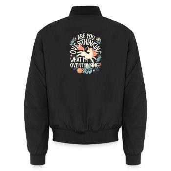 Gedankenkarussell - Unisex Bomberjacke - Schwarz - Hinten - AI Model Male 185 light (185cm)