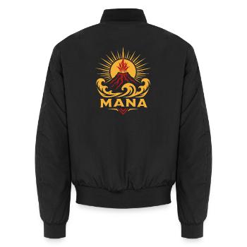 Mana-Vulkanwelle - Unisex Bomberjacke - Schwarz - Hinten - AI Model Male 185 light (185cm)