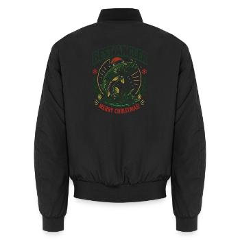 Bester Angler: Christmas Pike - Unisex Bomberjacke - Schwarz - Hinten - AI Model Male 185 light (185cm)