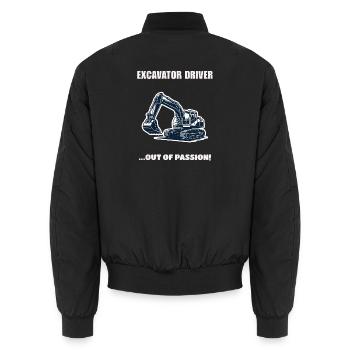 Excavator Driver Out Of Passion Bagger Geschenk - Unisex Bomberjacke - Schwarz - Hinten - AI Model Male 185 light (185cm)