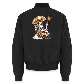 Der Vampir im Urlaub mit LSF 1000 - Unisex Bomberjacke - Schwarz - Hinten - AI Model Male 185 light (185cm)