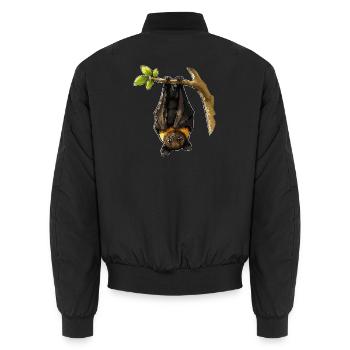 Nachtfledermaus am Ast - Unisex Bomberjacke - Schwarz - Hinten - AI Model Male 185 light (185cm)