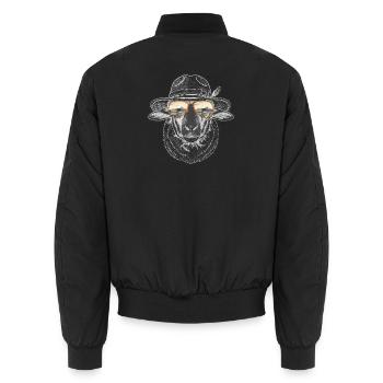 Rhönschaf Wanderer - Unisex Bomberjacke - Schwarz - Hinten - AI Model Male 185 light (185cm)