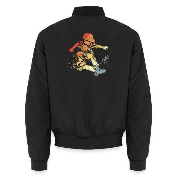 Skateboard Kind Retro - Unisex Bomberjacke - Schwarz - Hinten - AI Model Male 185 light (185cm)