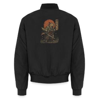 Capybara Samurai Mit Katana Japan Krieger - Unisex Bomberjacke - Schwarz - Hinten - AI Model Male 185 light (185cm)