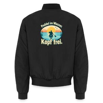 Paddeln Kajak Kanu SUP Paddler - Unisex Bomberjacke - Schwarz - Hinten - AI Model Male 185 light (185cm)
