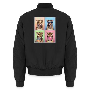 Nebelparder Clouded Leopard - Unisex Bomberjacke - Schwarz - Hinten - AI Model Male 185 light (185cm)