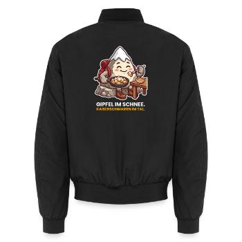 Gipfel im Schnee Kaiserschmarrn - Unisex Bomberjacke - Schwarz - Hinten - AI Model Male 185 light (185cm)