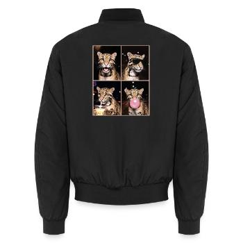 Nebelparder Clouded Leopard - Unisex Bomberjacke - Schwarz - Hinten - AI Model Male 185 light (185cm)