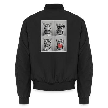 Nebelparder Clouded Leopard - Unisex Bomberjacke - Schwarz - Hinten - AI Model Male 185 light (185cm)
