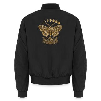 Der Nachtfalter unter den Mondphasen - Unisex Bomberjacke - Schwarz - Hinten - AI Model Male 185 light (185cm)