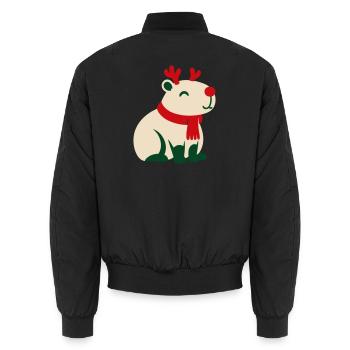 Rentier Rote Nase Clipart - Unisex Bomberjacke - Schwarz - Hinten - AI Model Male 185 light (185cm)