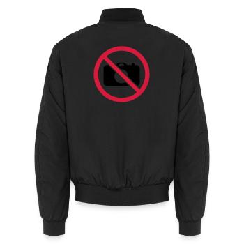 Keine Bilder! - Unisex Bomberjacke - Schwarz - Hinten - AI Model Male 185 light (185cm)