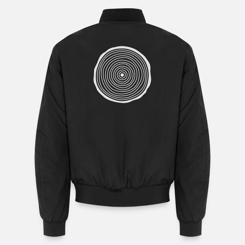 Holz Astscheibe Holzscheibe Geschenkidee - Unisex Bomberjacke - Schwarz