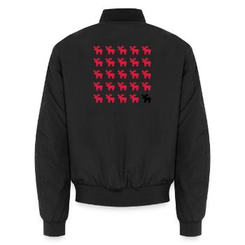 Elch Elche Muster I Weihnachten - Unisex Bomberjacke - Schwarz - Hinten - AI Model Male 185 light (185cm)