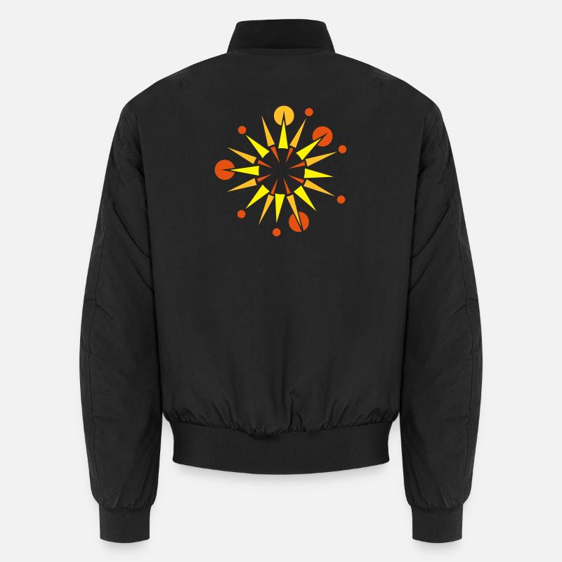 Star with rays and balls - Unisex Bomber Jacket - black