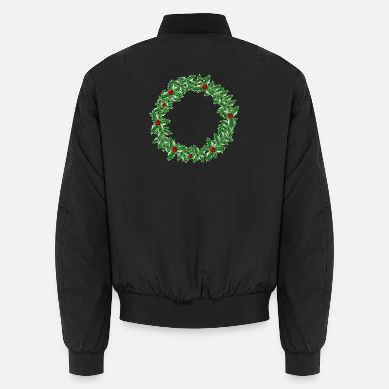Couronne de Noël faite de branches de houx Bomber unisexe
