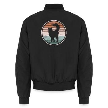 Katze Katzen - Unisex Bomberjacke - Schwarz - Hinten - AI Model Male 185 light (185cm)