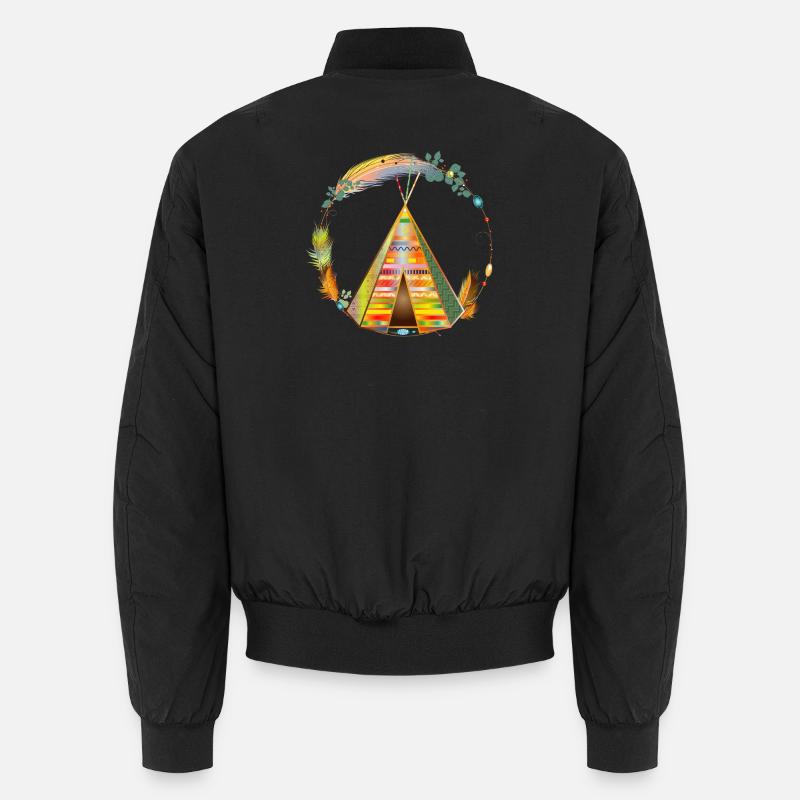fantastically beautiful colorful teepee tent in the frame Unisex Bomber Jacket