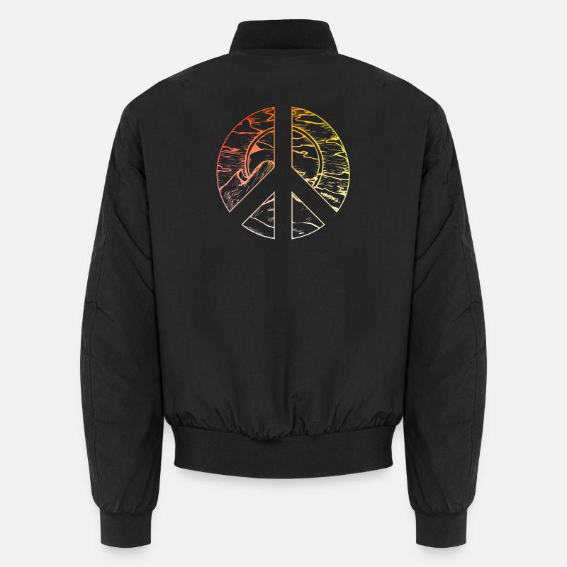 Friedenszeichen Peace Design Unisex Bomberjacke