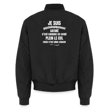 je suis fatigué, besoin de repos, pas du matin - Bomber unisexe - noir - Dos - AI Model Male 185 light (185cm)