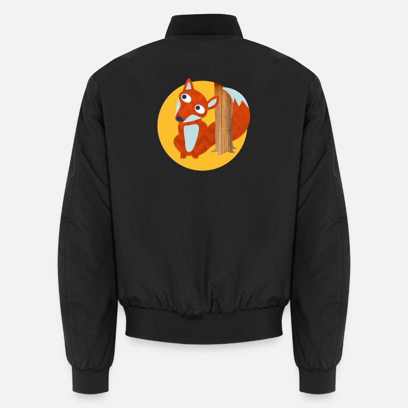 Fox Tree Trunk Forest Nursery Comic Animal Love Bomber unisexe