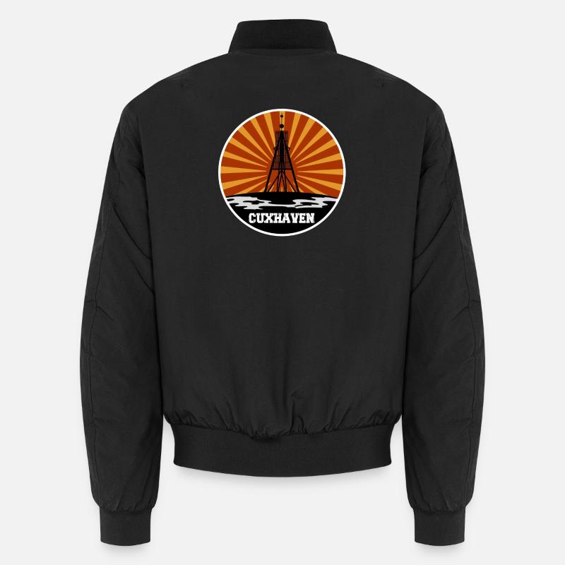 Cuxhaven Retro Skyline - Bomber unisexe - noir