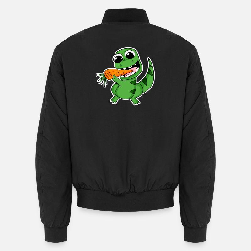 Dino eats carrot - Unisex Bomber Jacket - black