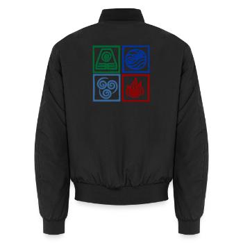 Nation, Symbole, Logo des Vier-Kräfte-Quadrats - Unisex Bomberjacke - Schwarz - Hinten - AI Model Male 185 light (185cm)