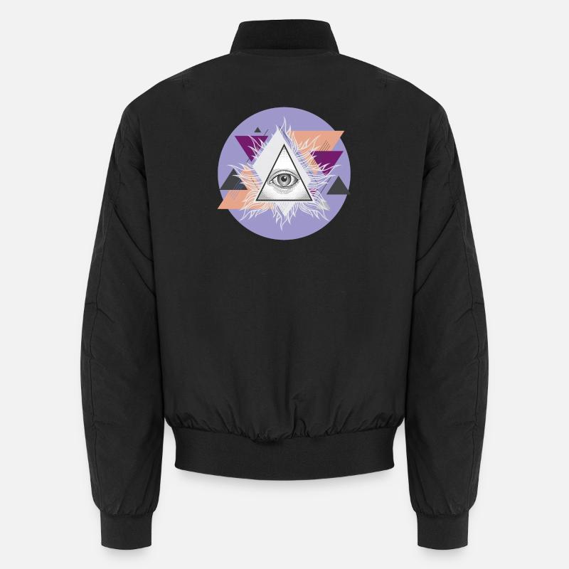 Geometric Triangular Eye with Auras Unisex Bomber Jacket