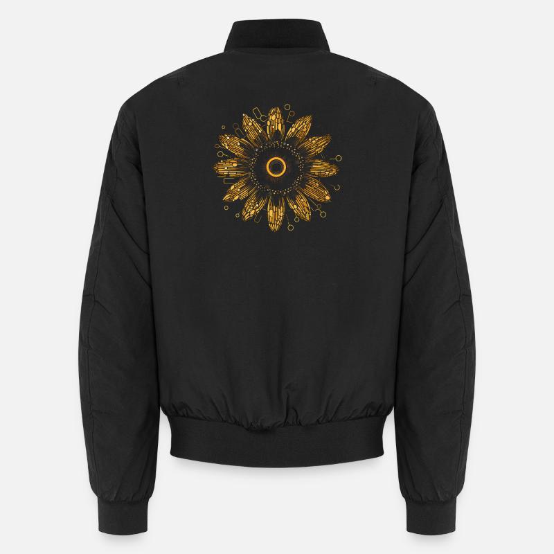 Boho Sonnenblumen Mandala Muster - Unisex Bomberjacke - Schwarz