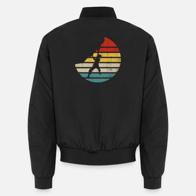 Silhouette rétro du Coucher de Soleil Bomber unisexe