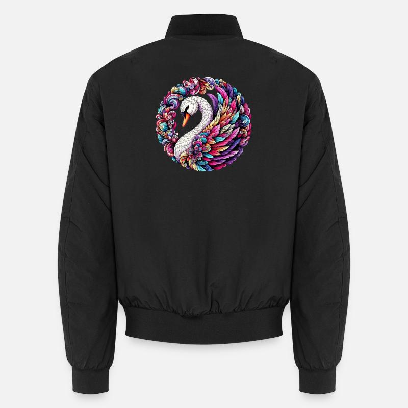 Cygne décoré de Mandalas Bomber unisexe
