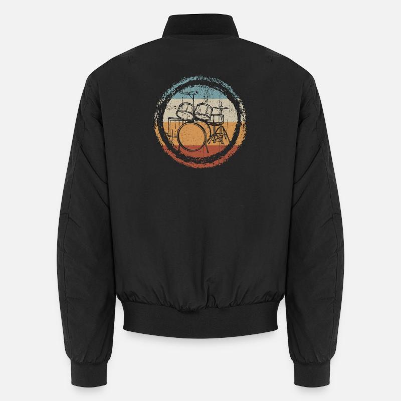 Retro Trommel Kreis Stempel - Unisex Bomberjacke - Schwarz